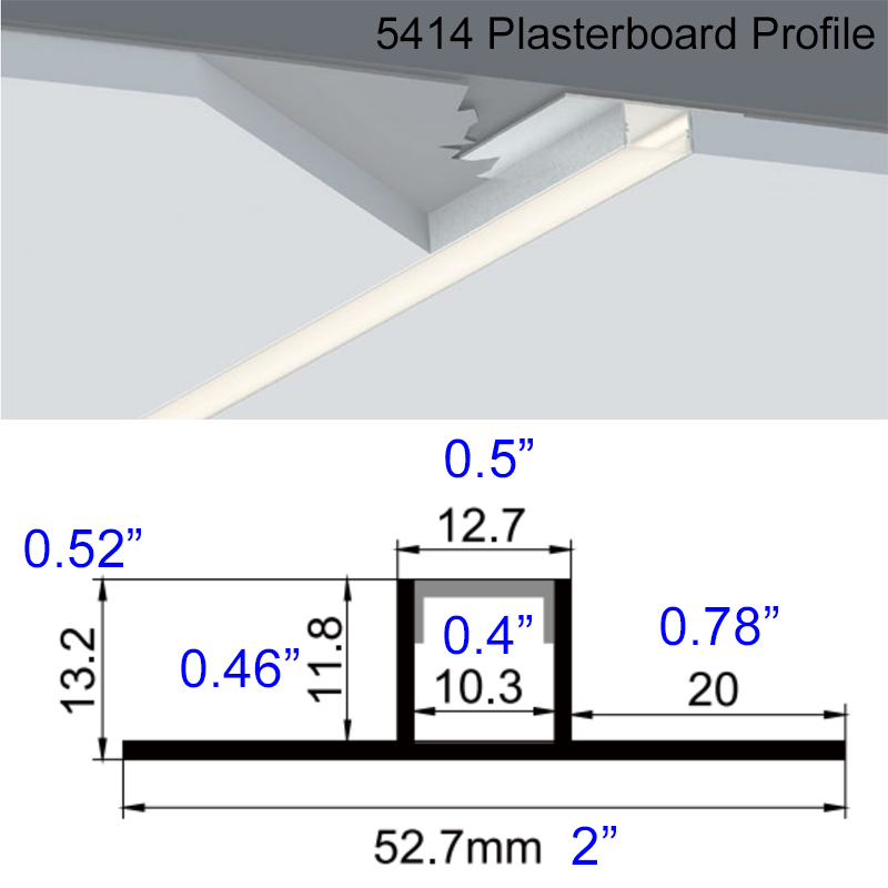 Plasterboard LED Channel For 10mm Strip Lights Plasterboard LED Channel For 10mm Strip Lights